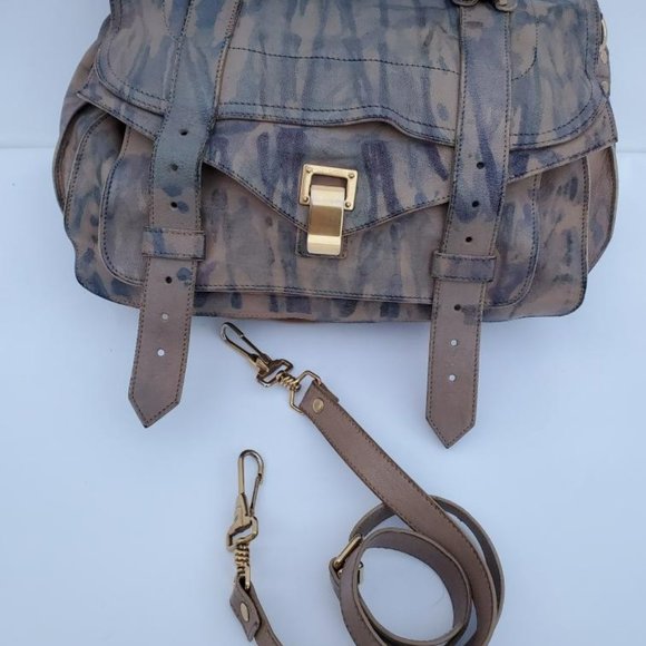 Proenza Schouler PS1 bag painted stripes gray blue purple beige black tan purple - Picture 3 of 12